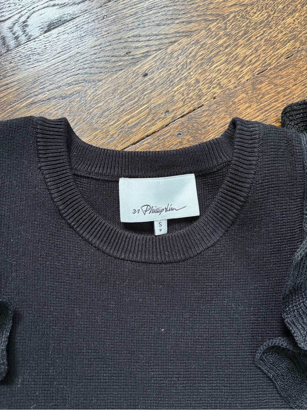 3.1 Phillip Lim Sleeveless Black Ruffle Knit Dress - Picture 2 of 4